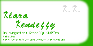 klara kendeffy business card